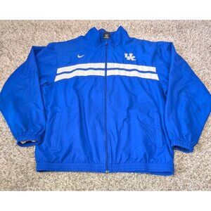 Nike Team Kentucky Wildcats Windbreaker Jacket Mens XL Blue Full Zip Warm Up Y2K